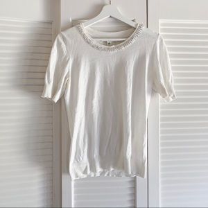 BANANA REPUBLIC White Sequin Top